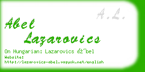 abel lazarovics business card